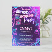 アーケードボウリング ネオン バースデーパーティー 招待状 (スタンド正面)