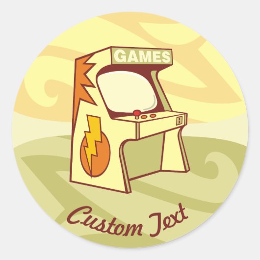 アーケードマシンクラシックラウンドステッカー ラウンドシール (正面)