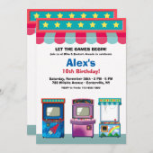 アーケードルームバースデーパーティー 招待状 (正面/裏面)