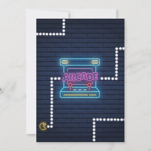 アーケード誕生日招待状ゲーマー招待状ゲーム 招待状 (裏面)