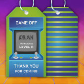 アーケード誕生日、ゲーマー誕生日の招待 ギフトタグ