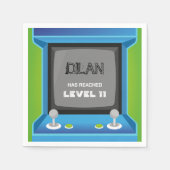 アーケード誕生日、ゲーマー誕生日の招待 スタンダードカクテルナプキン (正面)