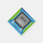 アーケード誕生日、ゲーマー誕生日の招待 スタンダードカクテルナプキン (角)
