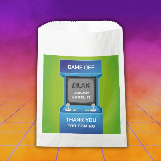 アーケード誕生日、ゲーマー誕生日の招待 フェイバーバッグ