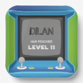 アーケード誕生日、ゲーマー誕生日の招待 ペーパープレート (正面)