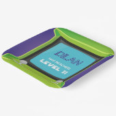 アーケード誕生日、ゲーマー誕生日の招待 ペーパープレート (傾斜あり)