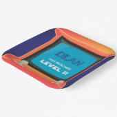 アーケード誕生日、ゲーマー誕生日の招待 ペーパープレート (傾斜あり)