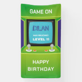 アーケード誕生日、ゲーマー誕生日の招待 横断幕 (縦)