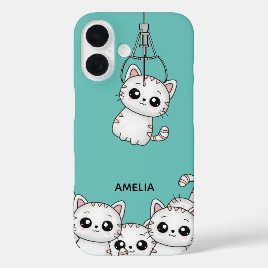 アーケード クレーン かわいい 子猫 グラバー 名入れ Case-Mate iPhoneケース (裏面)