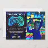 アーケード ビデオ ゲームの誕生日写真ありがとうカード サンキューカード (正面)
