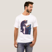 アーケード ミャウスター - ノスタルジック ゲーマー 猫 Tシャツ (正面フル)