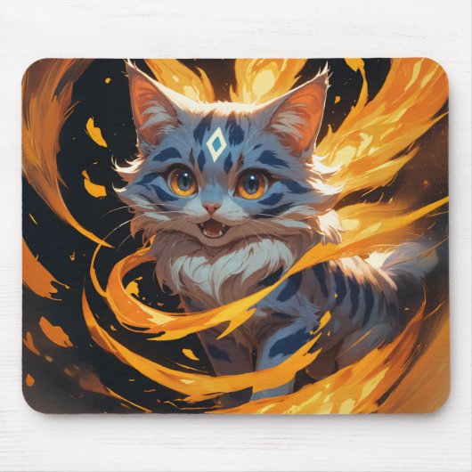 アーケーンEmber：燃え上がった子猫は身近 マウスパッド (正面)