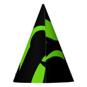 アーコンテンポラリートグリーン/ブラック誕生日 パーティーハット (裏面)