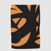 アーコンテンポラリートブラックとオレンジ ゴルフタオル (正面)