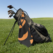 アーコンテンポラリートブラックとオレンジ ゴルフタオル (グリーン)