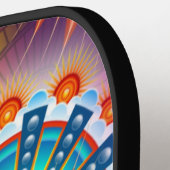 アーサイケデリックトレトロ ピックルボールラケット (左詳細)