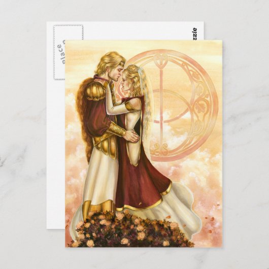 アーサーとギニー結婚ヴァーの ポストカード (正面/裏面)