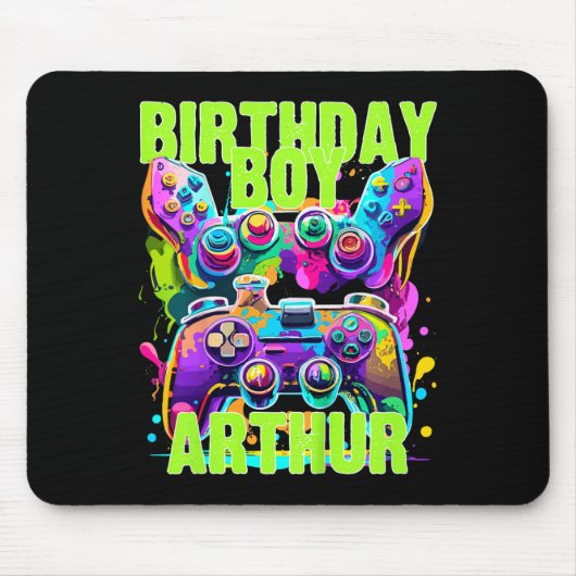 アーサーのお誕生日ビデオゲームギフト マウスパッド (正面)