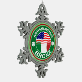 アーサーの道のブロンクスのイタリアンなクリスマスのオーナメント スノーフレークピューターオーナメント