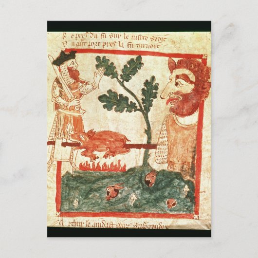 アーサーは巨大な焙焼にaのブタ会います ポストカード (正面)