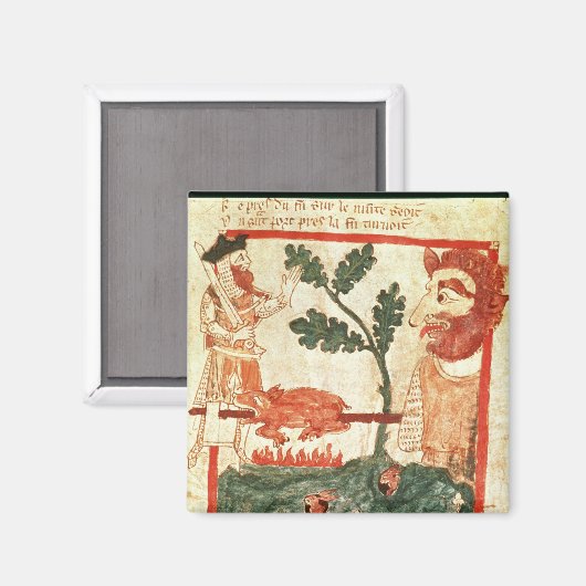 アーサーは豚を焼いている大男に出会う マグネット (正面/裏面)