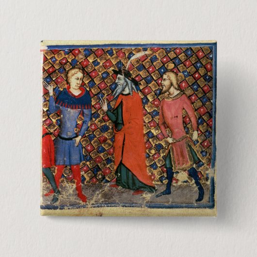 アーサーを個別指導するマーリン 缶バッジ (正面)