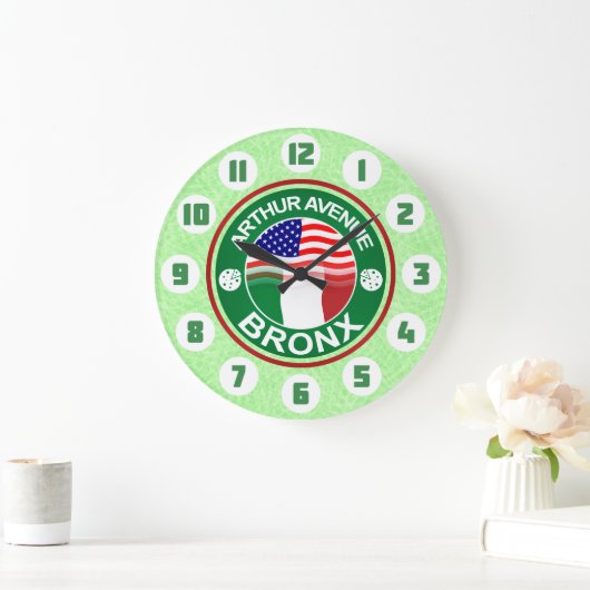 アーサーアベブロンクスイタリアンアメリカン ラージ壁時計 (ホーム)
