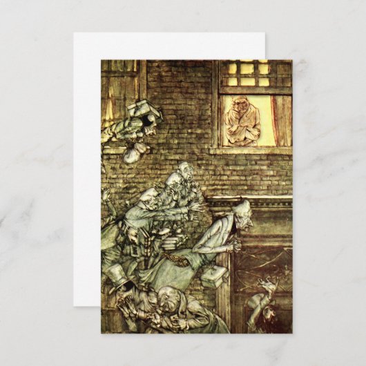 アーサーラッカム – アクリスマスキャロル – 幽霊たち サンキューカード (正面/裏面)