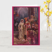 アーサーヴィンテージ王の結婚式の招待状 カード (黄色い花)