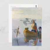 アーサー及びExcalibur、N.C Wyethによるc. 1922年王 ポストカード (正面/裏面)
