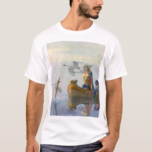 アーサー及びExcalibur、N.C Wyethによるc. 1922年王 Tシャツ (正面)