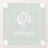 アーサー氏 / マッカーサー氏 紋章・タータン ガラスコースター (裏面)