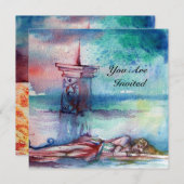 アーサー湖の伝説のグノーモンと女性 招待状 (正面/裏面)