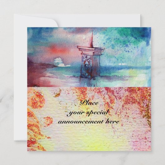 アーサー湖の伝説のグノーモンと女性 招待状 (裏面)