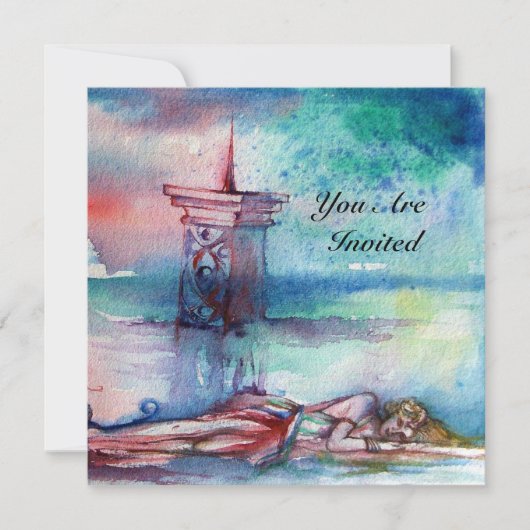 アーサー湖の伝説のグノーモンと女性 招待状 (正面)