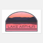 アーサー湖ペンシルバニア赤い日の出 長方形シール (正面)