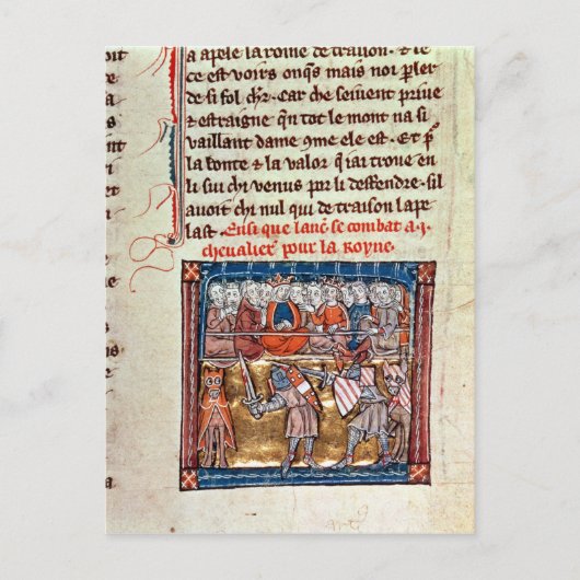 アーサー王とギニーは馬を見て ポストカード (正面)