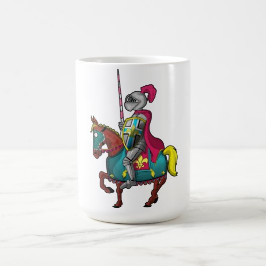 アーサー王の中世の騎士と馬 コーヒーマグカップ (中央)