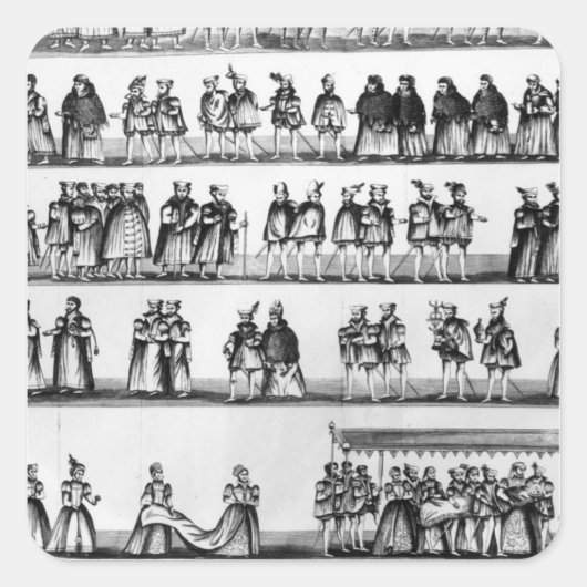 アーサー王の《キリスト教》洗礼式や命名式の行列 スクエアシール (正面)