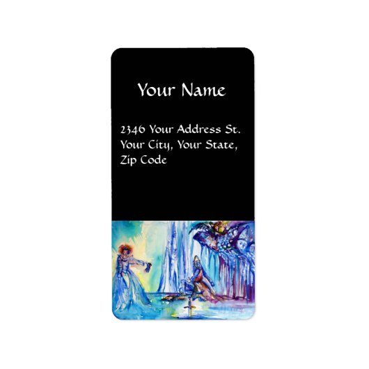 アーサー王，湖の女性とエクカリ ラベル (正面)