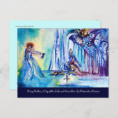 アーサー王、湖の女性とエクスカリバー ポストカード (正面/裏面)