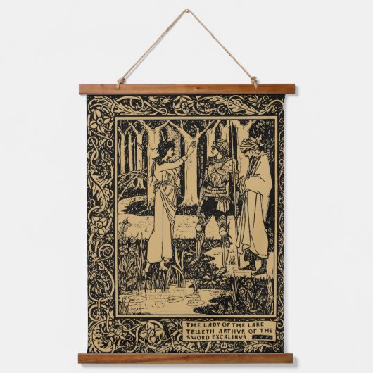 アーサー王Aubrey Beardsley 吊り下げ型タペストリー (正面)