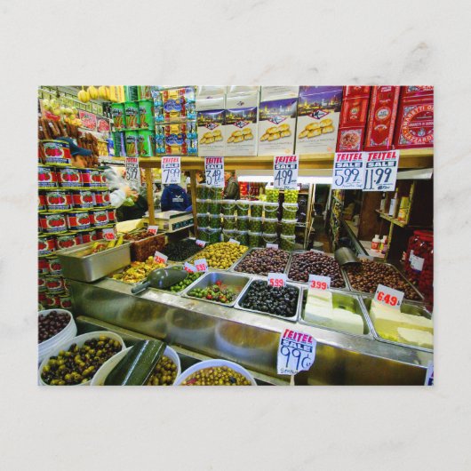 アーサー・アベニューのオリーブ&チーズ ポストカード (正面)