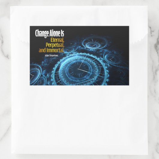 アーサー・ショペンハ感動的ー引用文「変更」 長方形シール (バッグ)