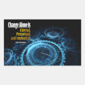 アーサー・ショペンハ感動的ー引用文「変更」 長方形シール (正面)