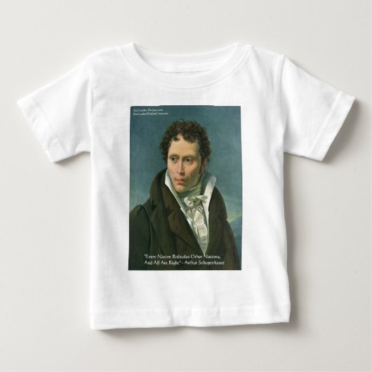 アーサー・ショーペンハウアー "諸国民は嘲笑する" 引用ギフト ベビーTシャツ (正面)