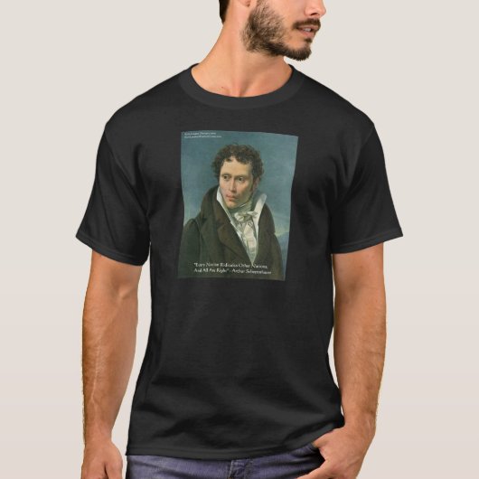 アーサー・ショーペンハウアー "諸国民は嘲笑する" 引用ギフト Tシャツ (正面)