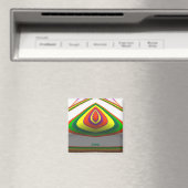 アーサー~スクエアアイ3Dフラクタルグリーンイエロー~ マグネット (インサイチュ (食洗機))