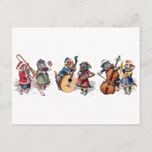 アーサー・ティエレ - 雪の猫オーケストラ ポストカード (正面)