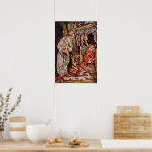 アーサー・ラッカムによるクリスマス前の夜 ポスター (キッチン)